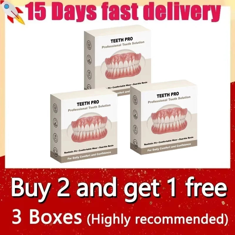 Comfortable Realistic False Teeth Set for Adults