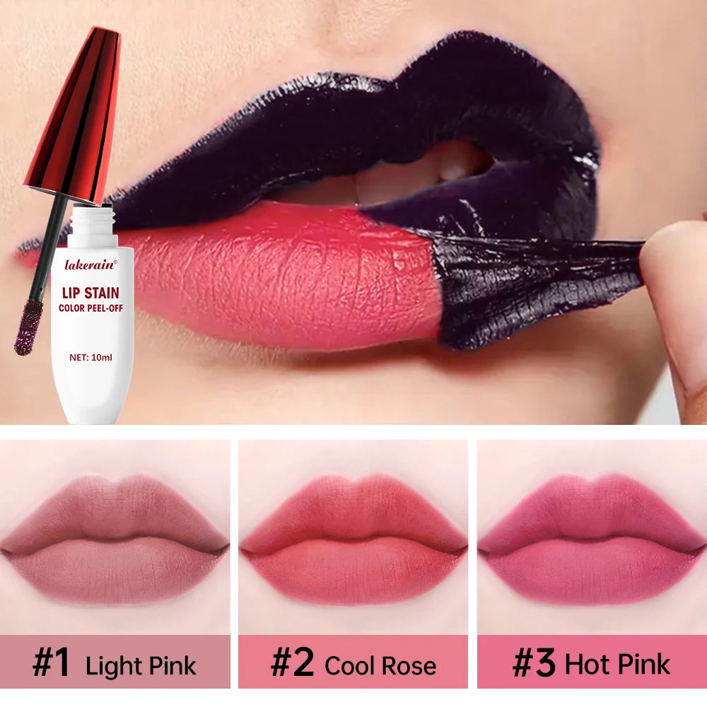 Waterproof Peel-Off Lip Stain for Long-Lasting Matte Color