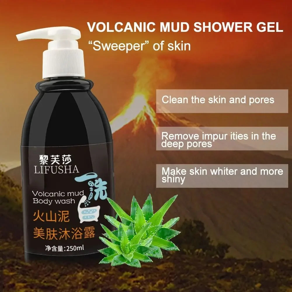 Lifusha Volcanic Mud Body Wash Whitening Moisturizing Shower Gel 250ml - 6
