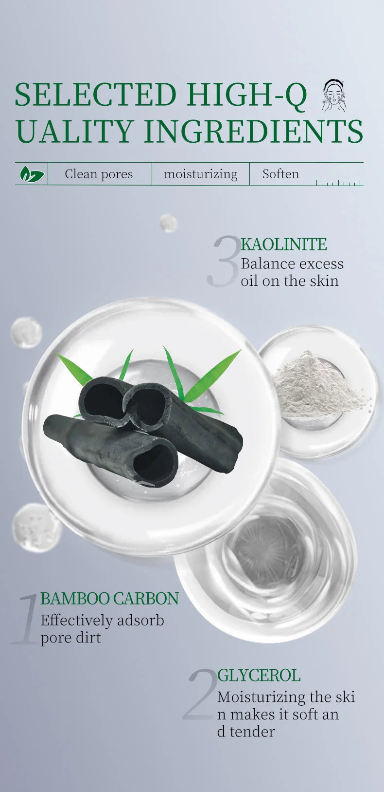 ADMID Bamboo Charcoal Mud Mask Stick Deep Cleansing Facial Treatment