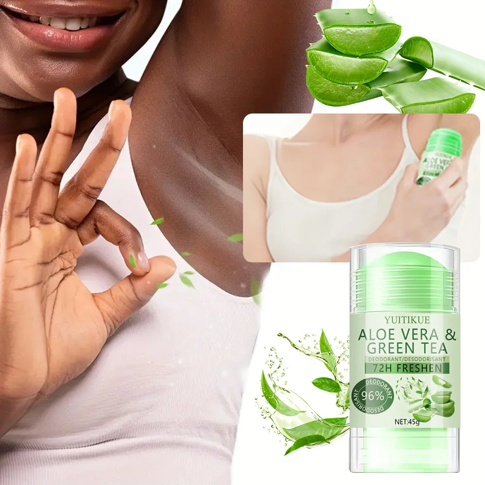 YUITIKUE Aloe and Green Tea Deodorant Stick 72H Odor Control