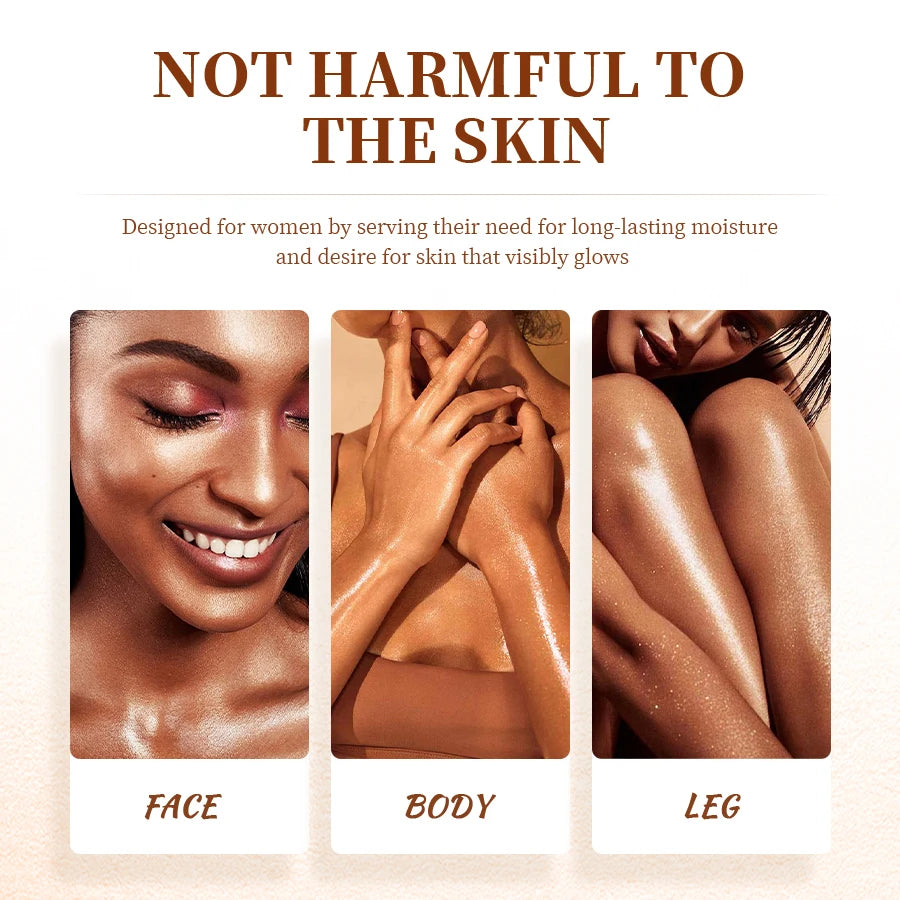 GOIPLE Body Shimmering Oil Liquid Gold Bronze Highlighter Glow - 3