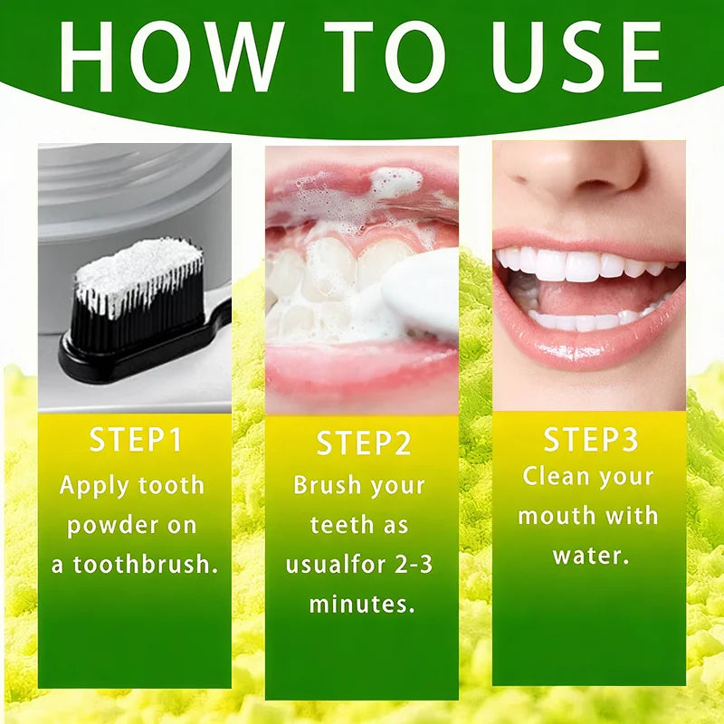 Yuitikue Miswak Mint Herbal Tooth Powder Natural Teeth Whitening 80g - 7