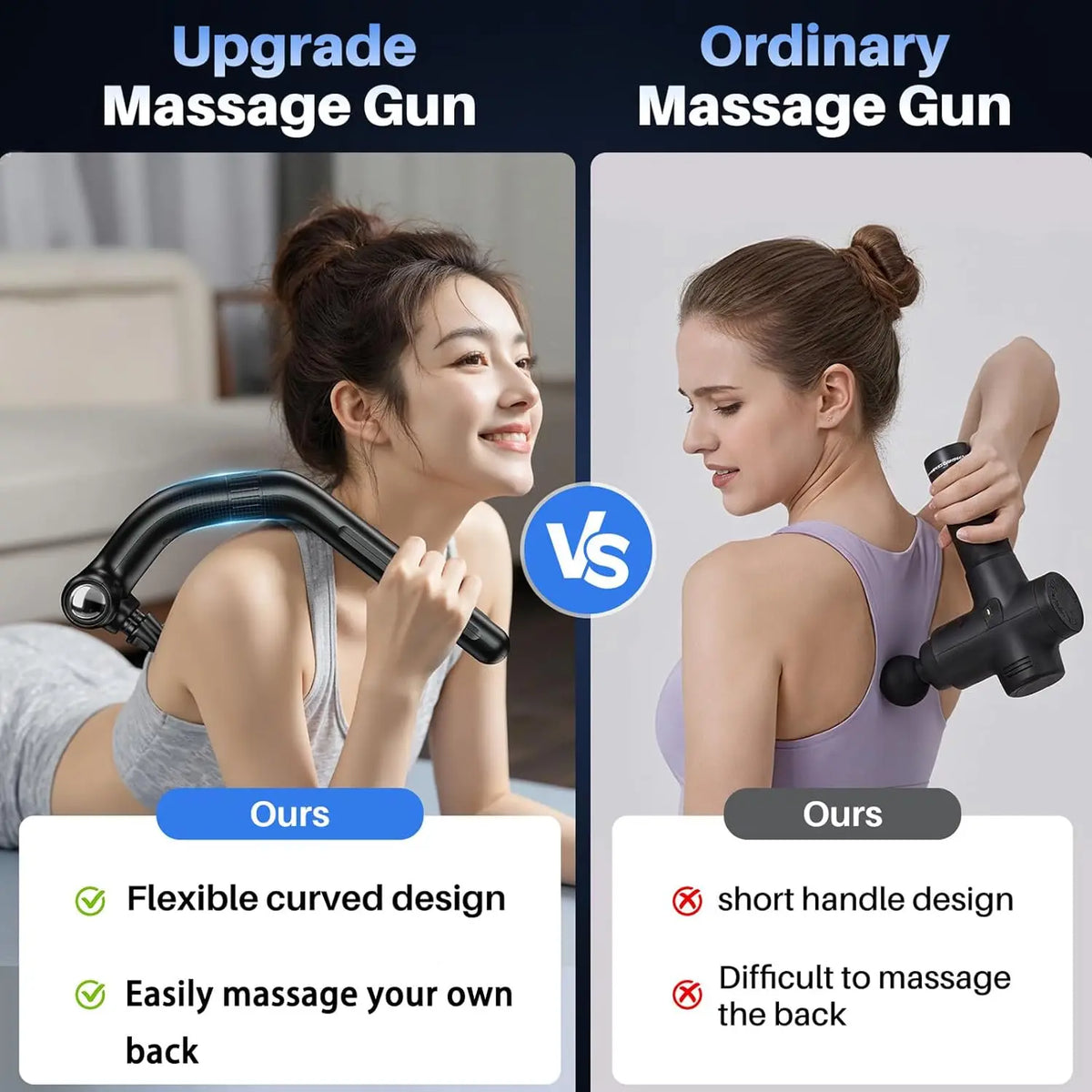 Dual-Head Percussion Massage Gun for Deep Tissue Muscle Relief