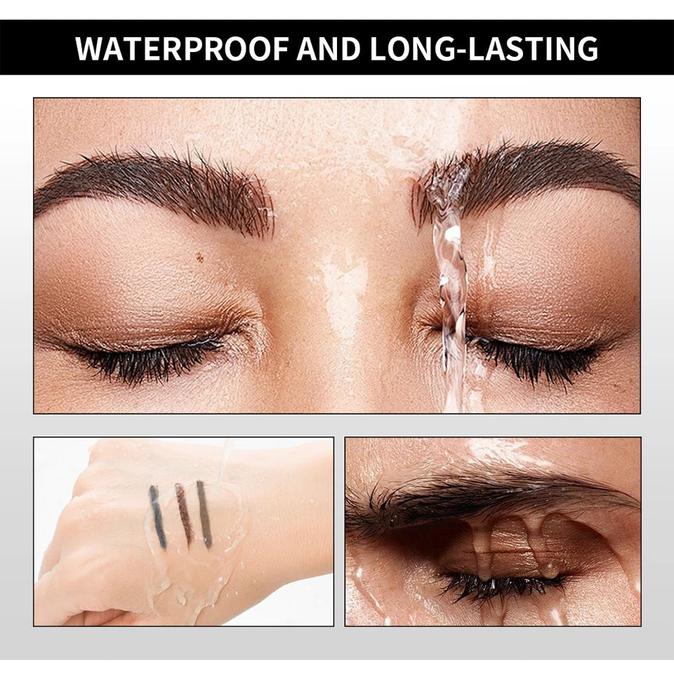Waterproof Triangular Eyebrow Pencil with Grooming Brush - 13