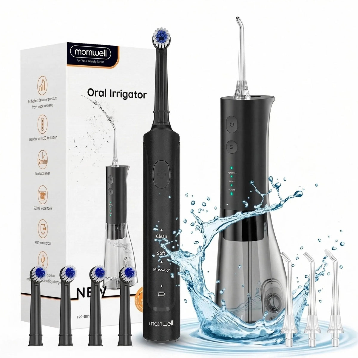 Electric Toothbrush and Water Flosser Oral Care Set