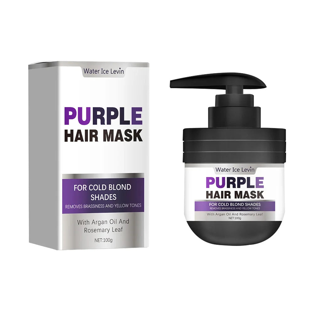 Purple Keratin Hair Mask Repairing Conditioner for Blonde Hair 100g - 9