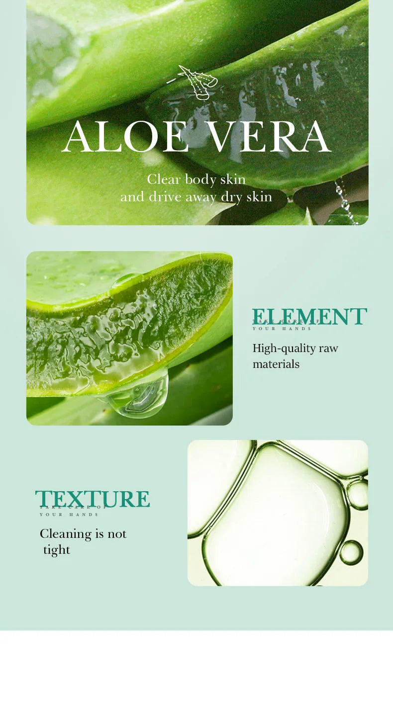 Sadoer Aloe Vera Essential Oil Soap Moisturizing Hand and Body Cleanser