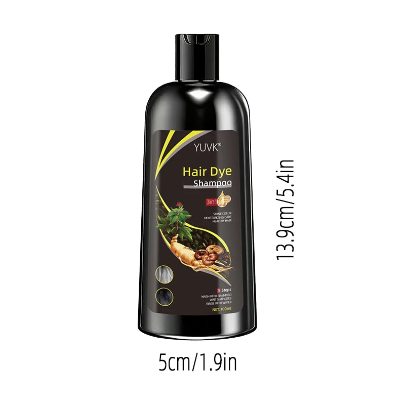Herbal Hair Dye Shampoo for Gray Hair Coverage 100ml - 6