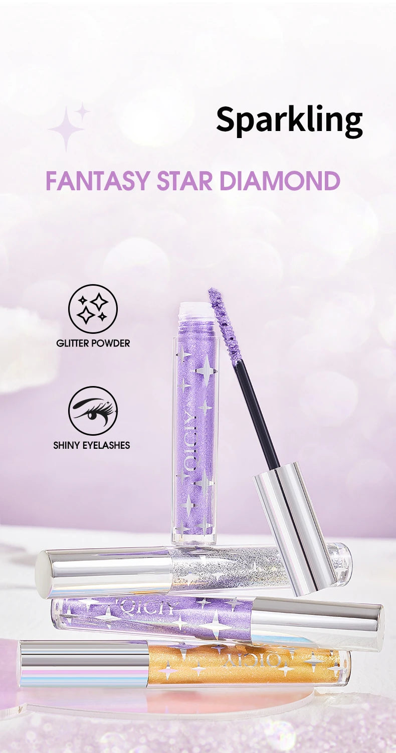 Glitter Mascara Waterproof Shiny Lash Enhancer for Party Makeup - 10