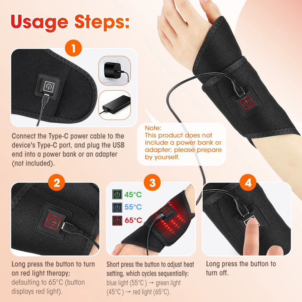 3-in-1 Red Light Therapy Heating Wrap for Joint and Muscle Relief