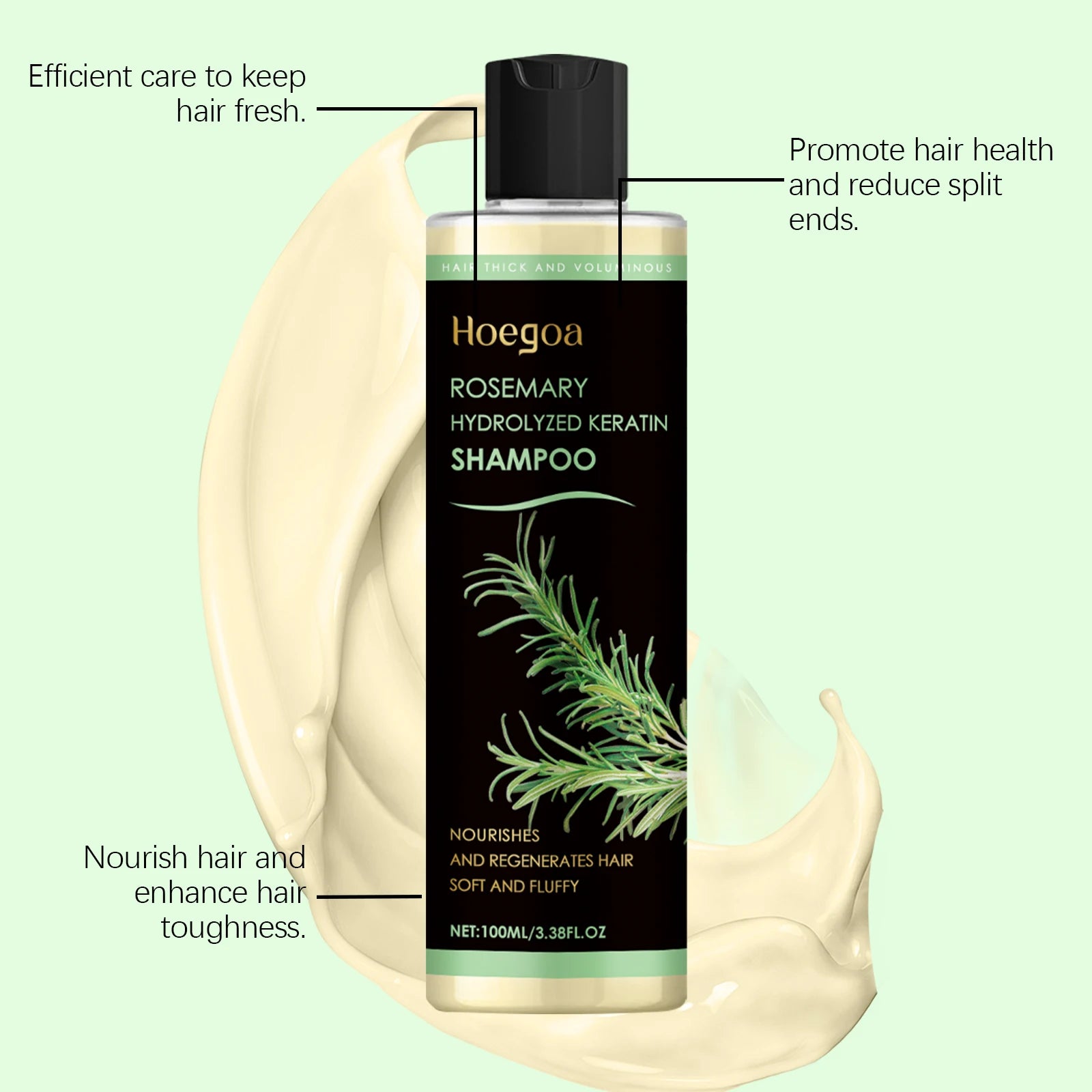 Rosemary Hydrolyzed Keratin Thickening and Moisturizing Hair Shampoo