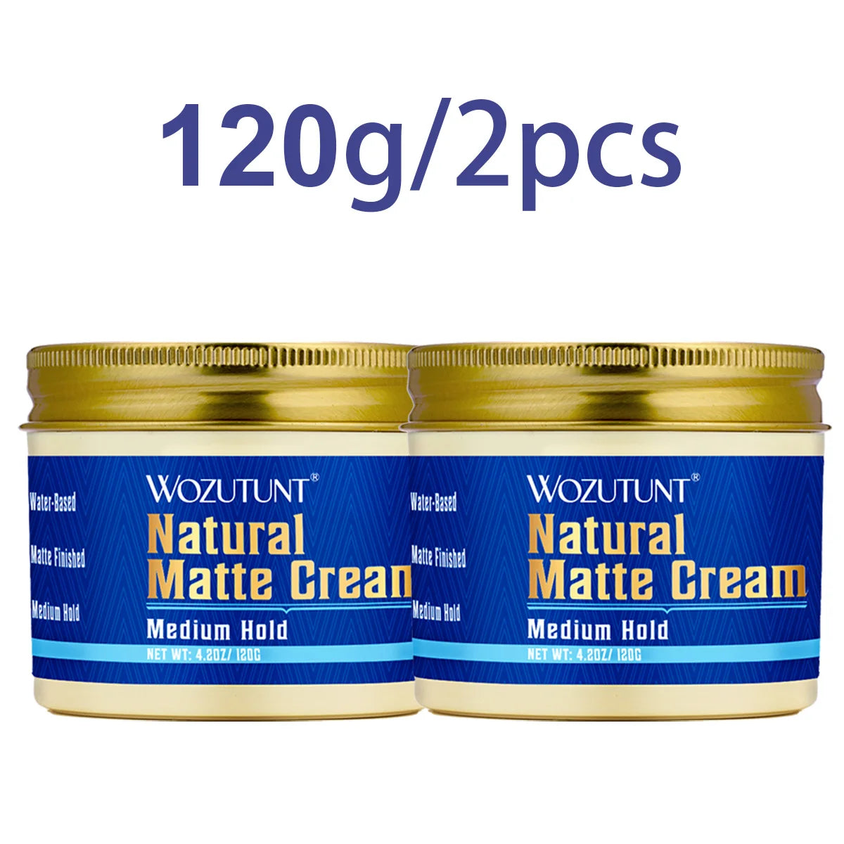 Wozutunt Mens Natural Matte Styling Cream Medium Hold Hair Clay 120g - 13