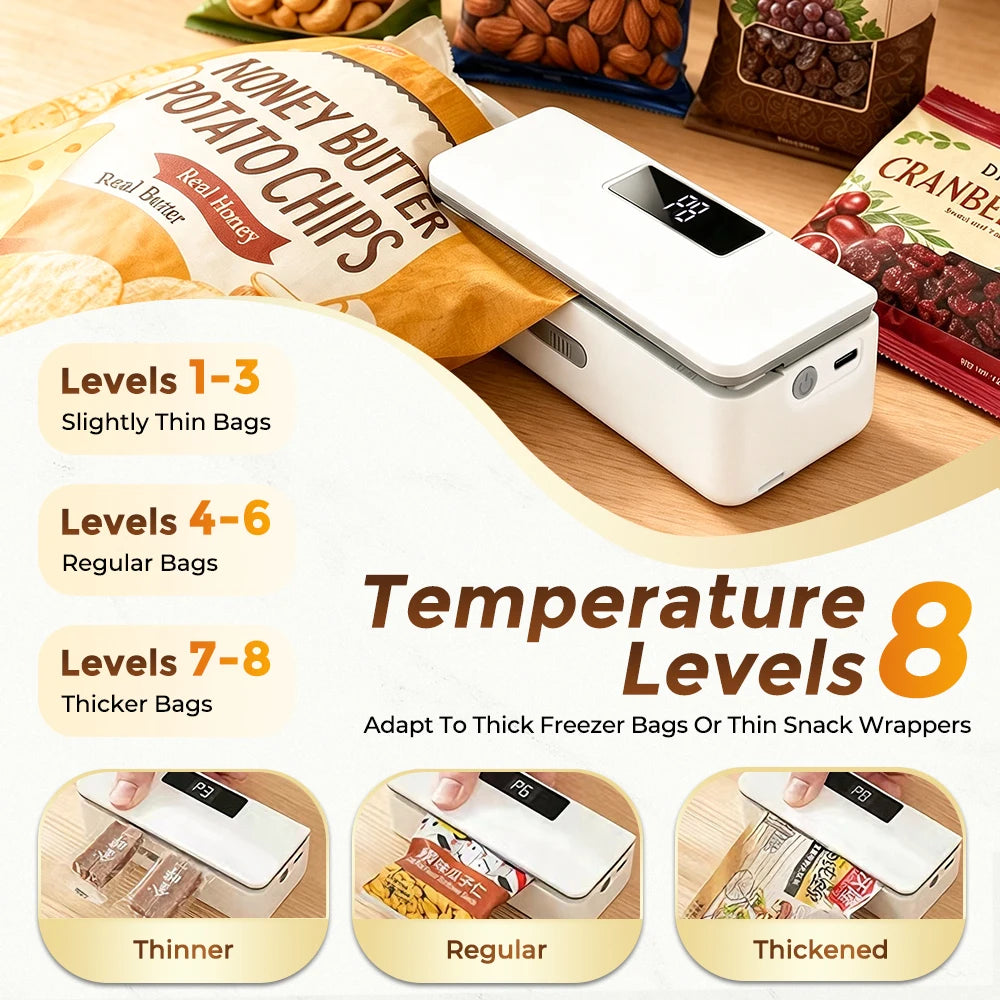 Portable Rechargeable Mini Bag Sealer with Cutter - 4