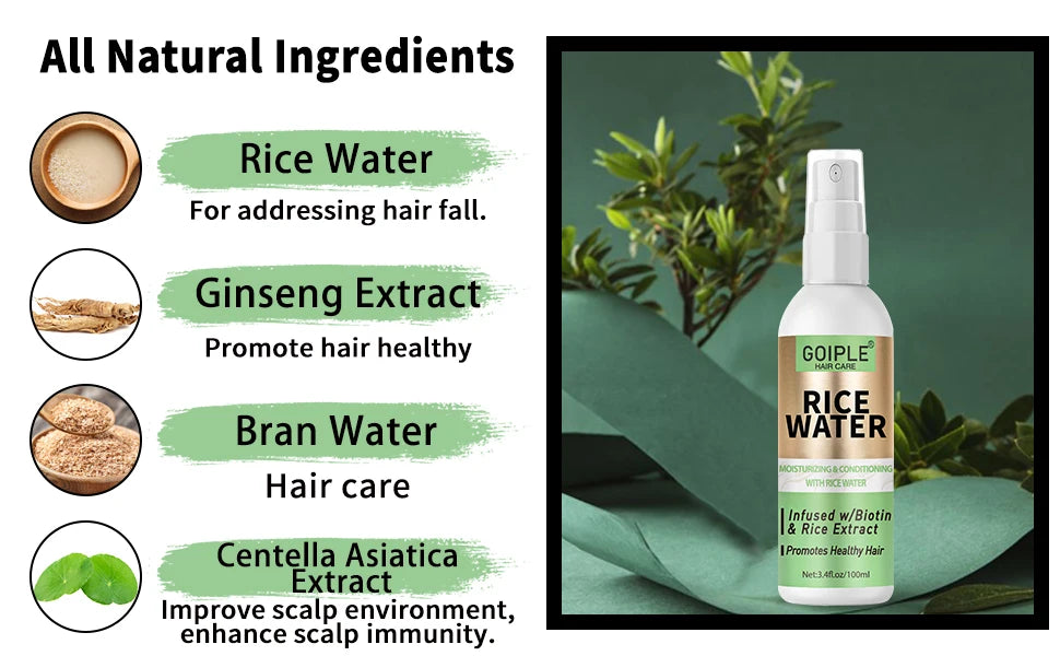 Goiple Rice Water Hair Growth Spray for Damaged and Frizzy Hair 100ml - 10