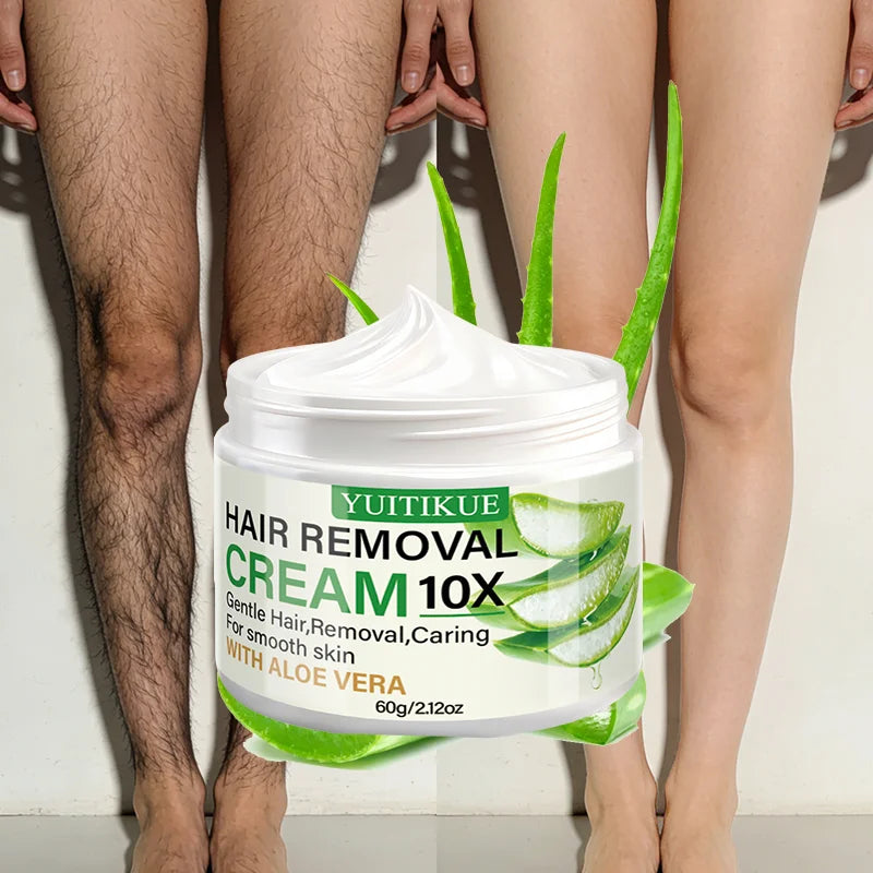 Aloe Vera Hair Removal Cream 60g Unisex Body Hair Remover - 7