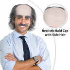 Old Man Bald Cap and Wig Set Costume Kit for Cosplay