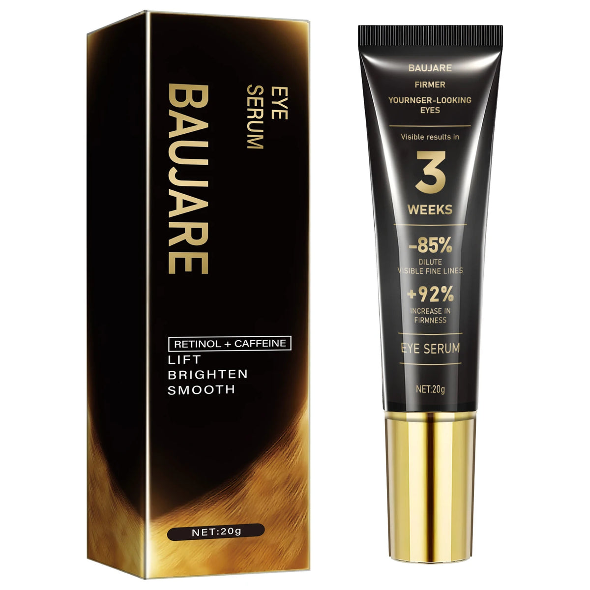 Baujare Retinol Caffeine Eye Serum for Dark Circles and Fine Lines