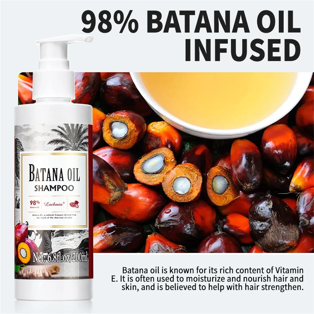 Batana Oil Shampoo Deep Cleansing Moisturizing Hair Growth Treatment