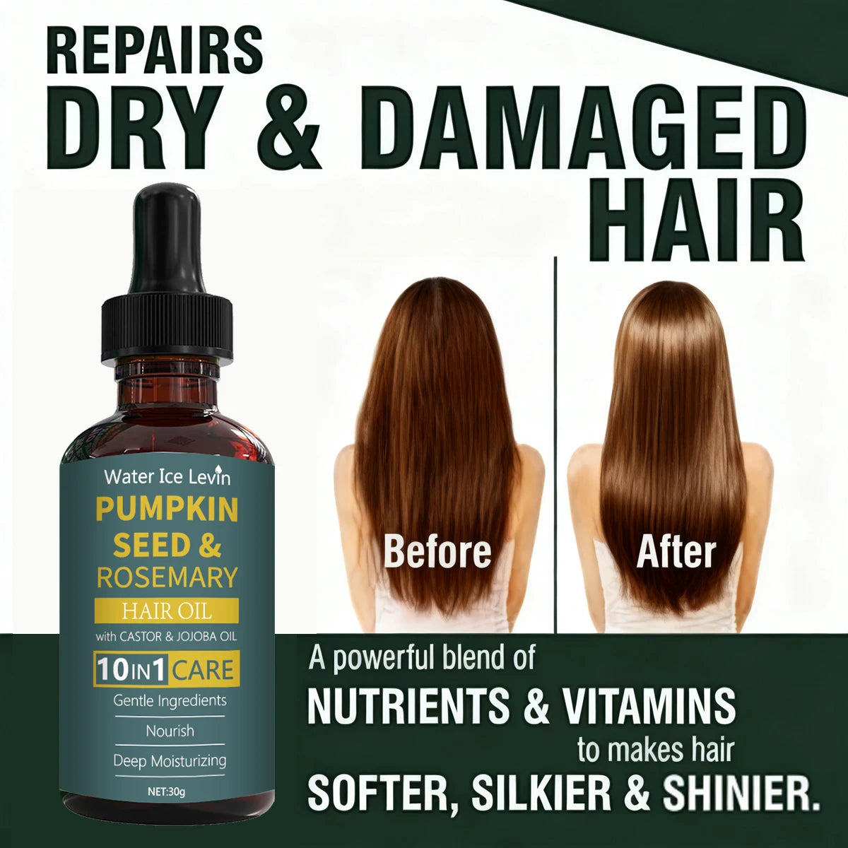 Pumpkin Seed & Rosemary Hair Oil - 10-in-1 Nourishing Scalp Treatment