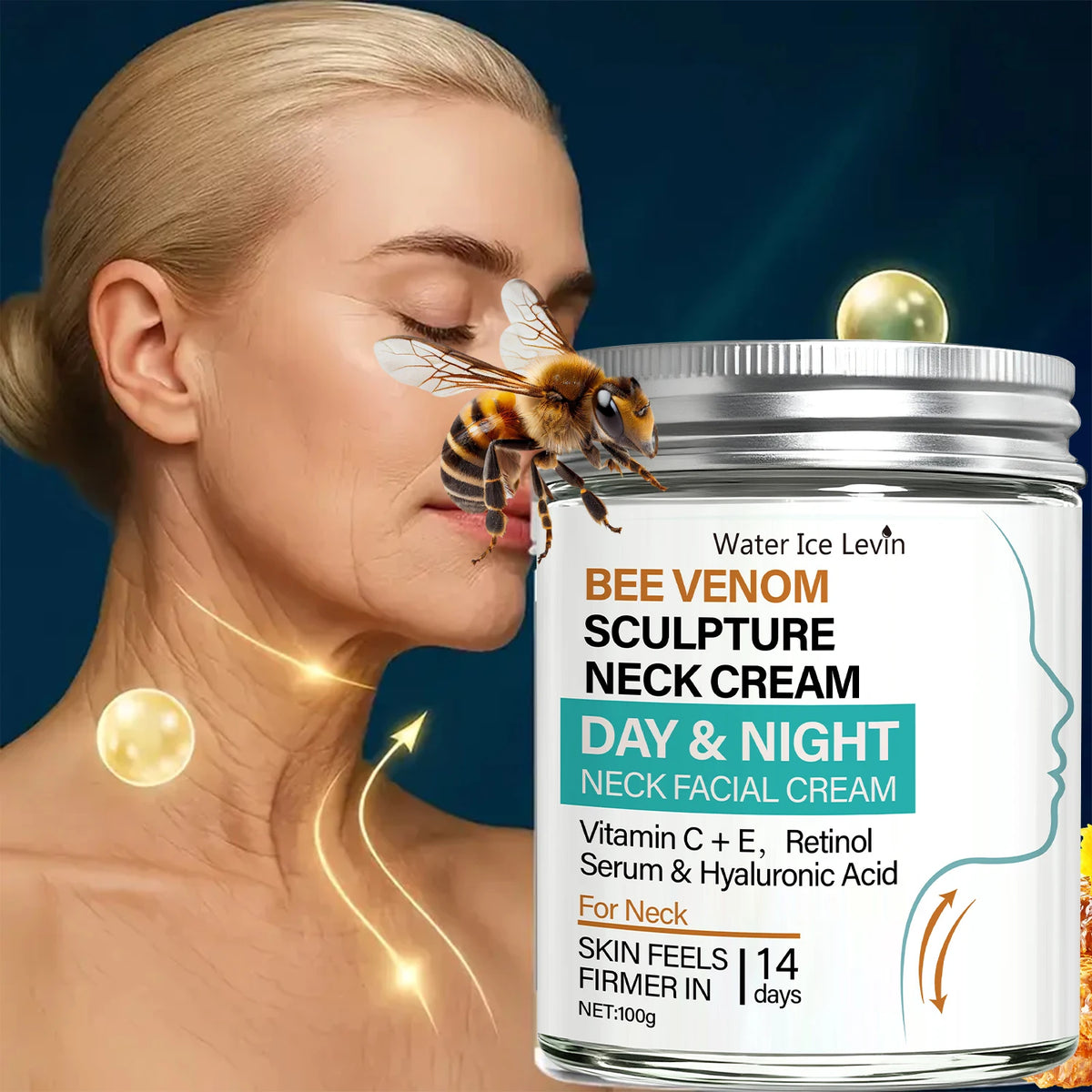 Bee Venom Neck Firming Cream Retinol Vitamin C Anti Aging Face Cream