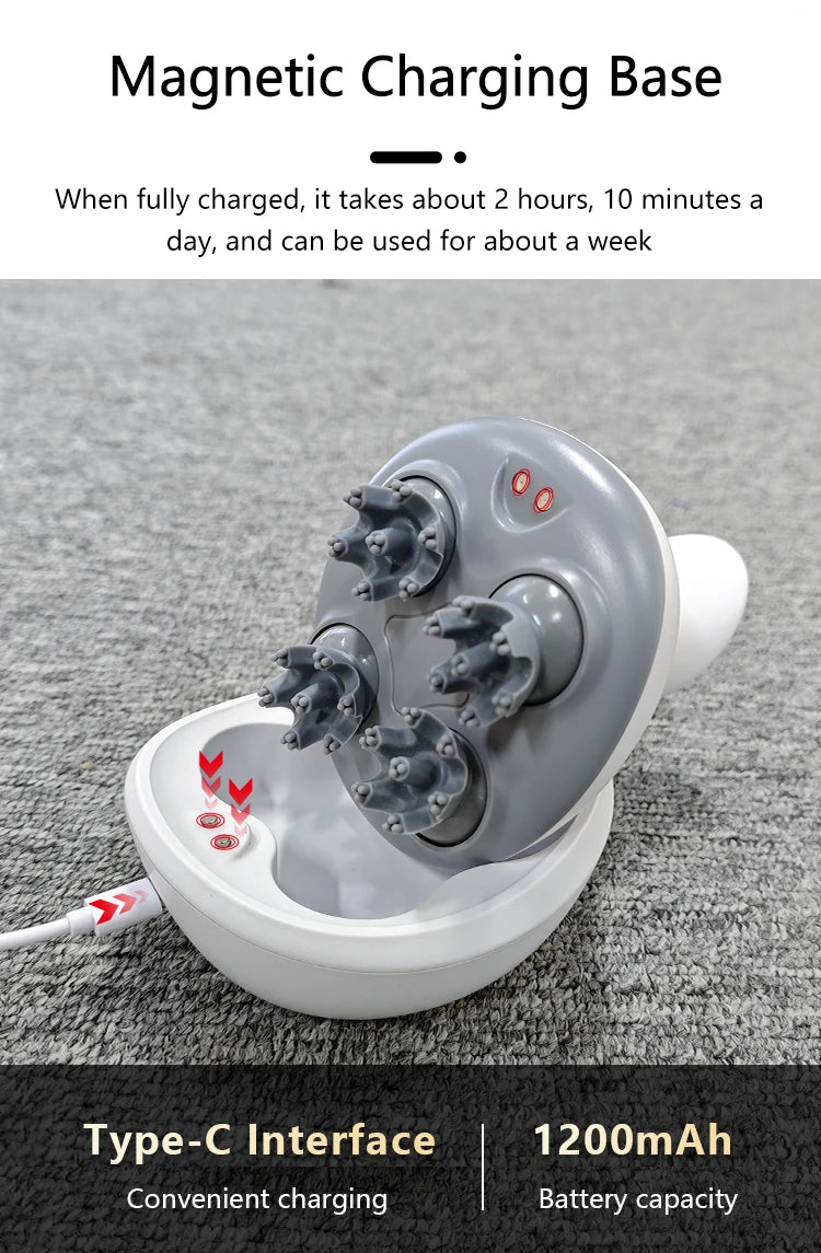 Electric Waterproof Scalp Massager for Stress Relief