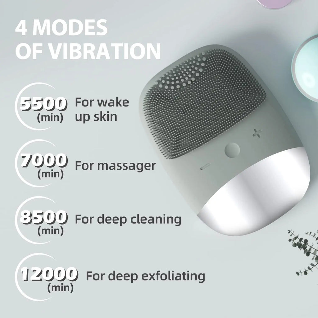 Electric Silicone Facial Cleansing Brush and Face Massager