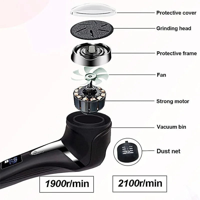 Electric Foot Callus Remover Rechargeable Pedicure File Grinder - 7
