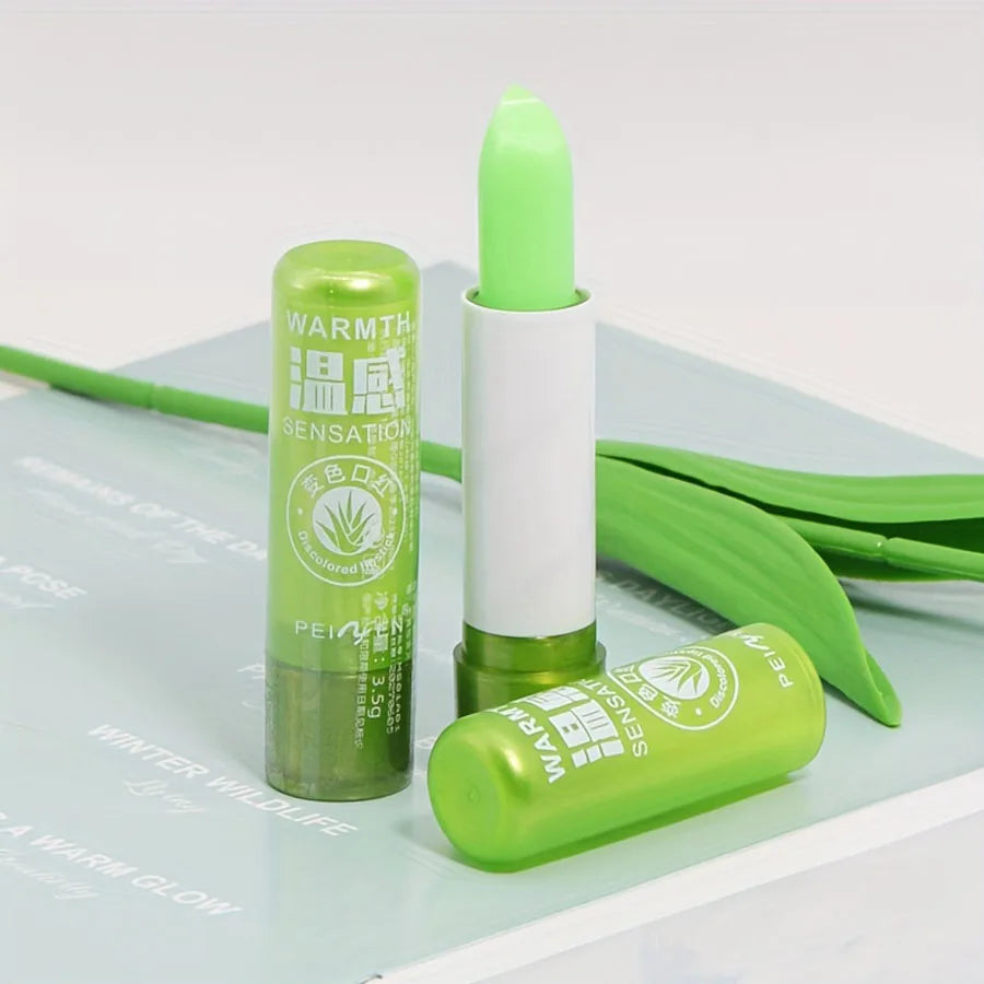 12PCS Aloe Vera Moisturizing Color Changing Lip Balm Set