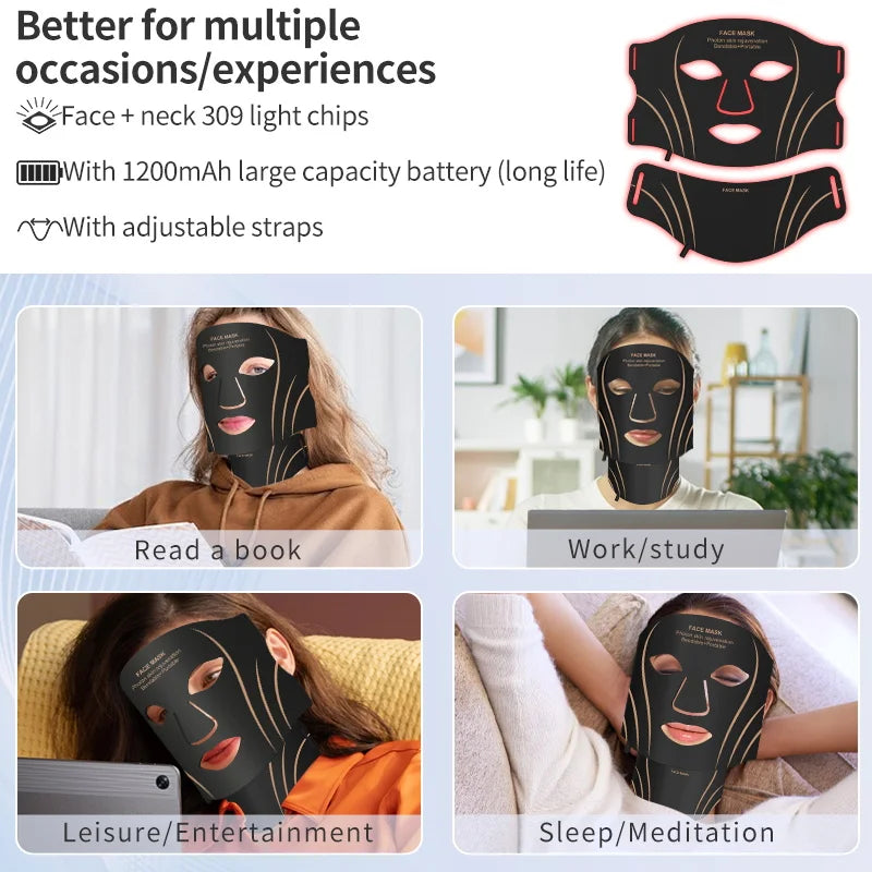 7-Color LED Face and Neck Rejuvenation Light Therapy Mask