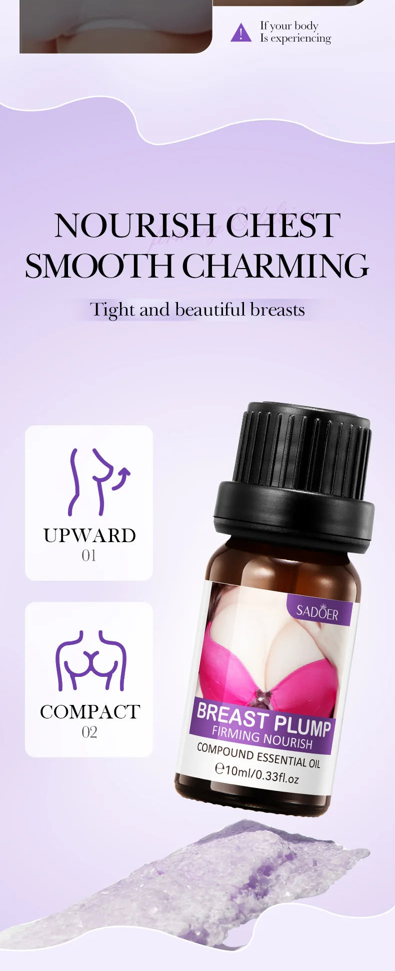 Sadoer Breast Enhancement Care Set Firming Cream and Essential Oil - 19