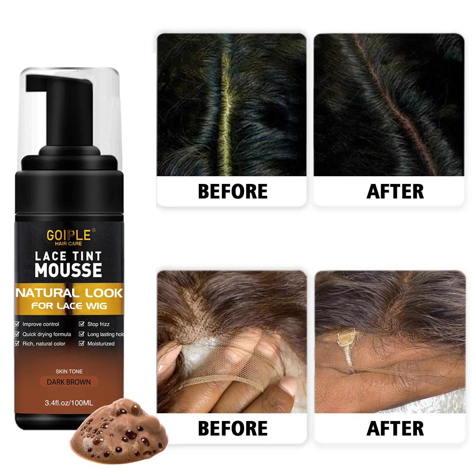Lace Tint Mousse and Hair Wax Stick Wig Installation Kit - 6