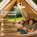 Portable Rechargeable Ceiling Fan with LED Light and Remote