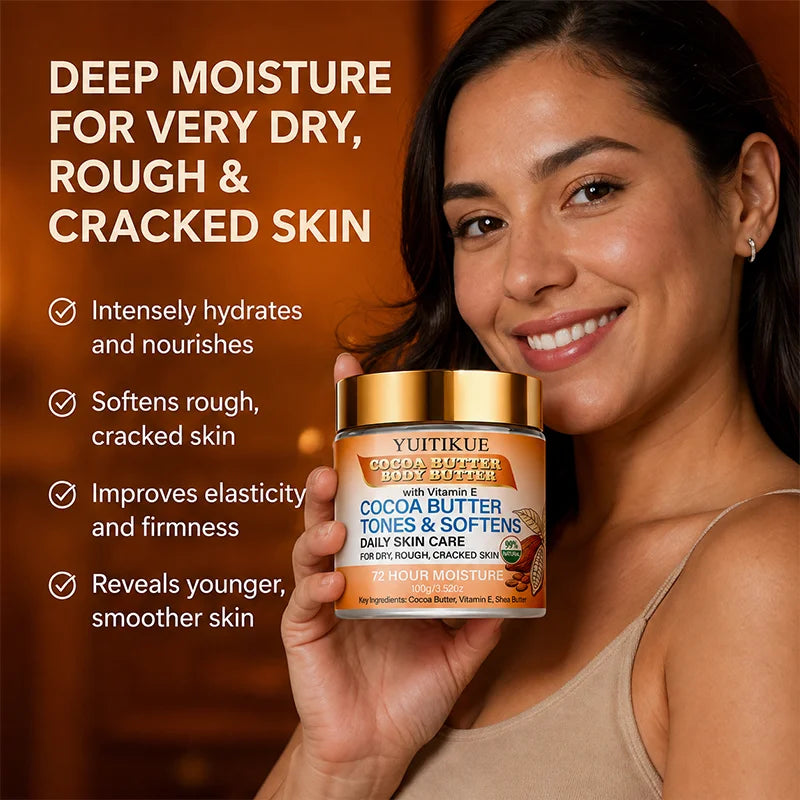 YUITIKUE Cocoa and Shea Butter Body Cream for Dry Cracked Skin - 11