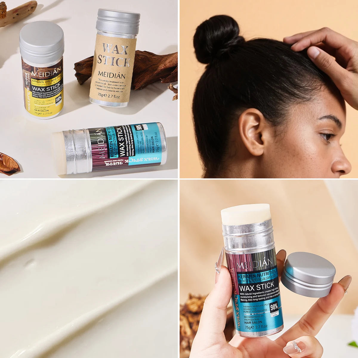 Hair Styling Wax Stick Moisturizing Pomade for All Hair Types
