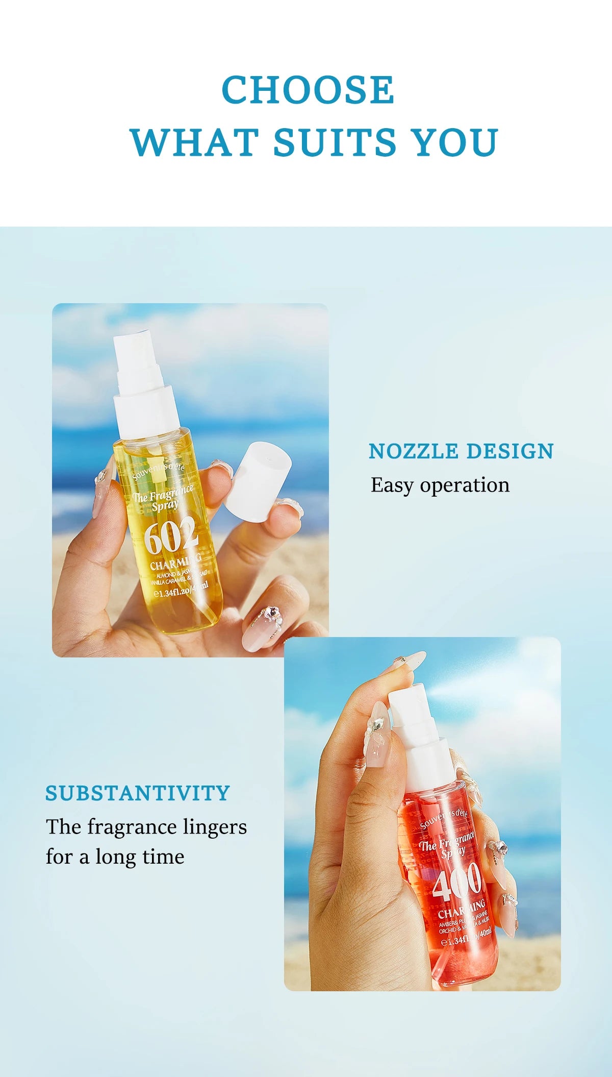 4 Piece Floral Fragrance Mist Set Long Lasting Scent Spray for Her - 9