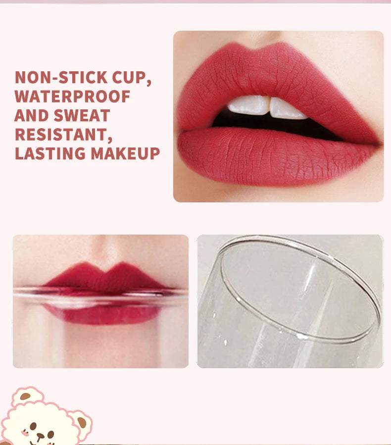 O'CHEAL Teddy Bear Matte Lip Gloss Waterproof Long Lasting Lipstick - 13