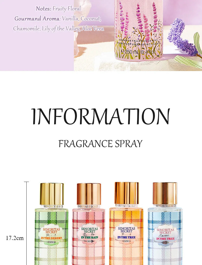 Senoritas Secret Fragrance Body Spray Long Lasting Scent Deodorant 250ml