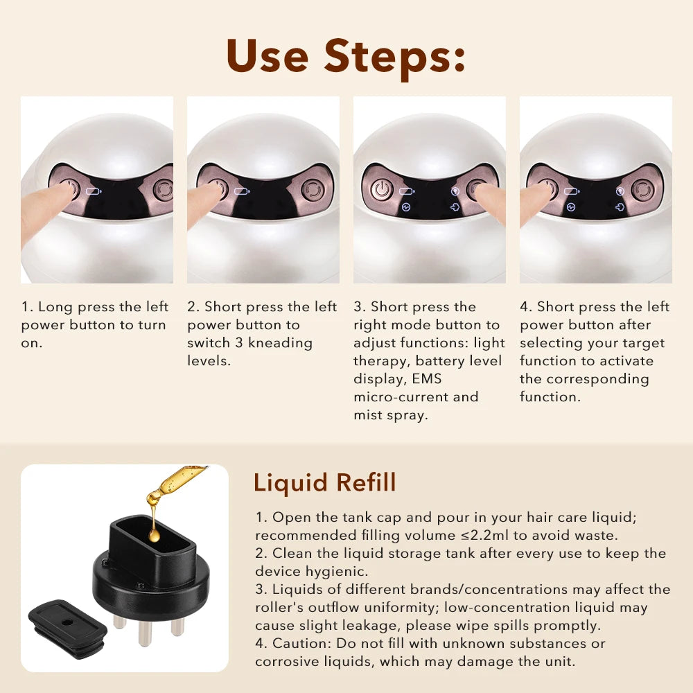 Electric Scalp Massager and Hair Oil Applicator with LED Light Therapy - 14