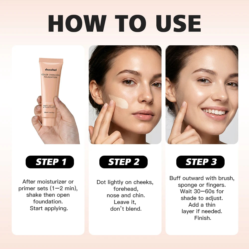 Color-Changing Liquid Foundation for Flawless Skin Tone - 12