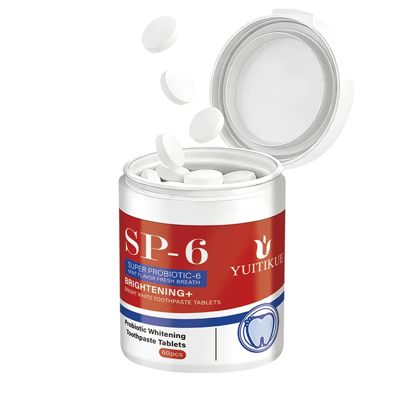 SP-6 Probiotic Toothpaste Tablets Mint Whitening Fresh Breath Care - 10