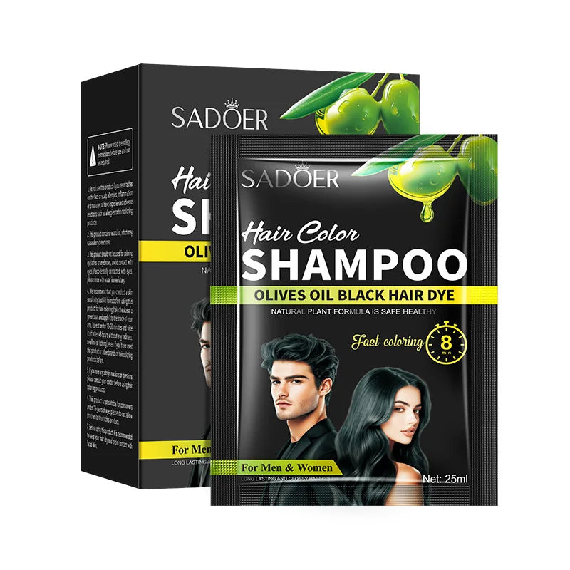 Argan Oil Hair Color Shampoo 4 in 1 Plant Extract Unisex Coloring - 18