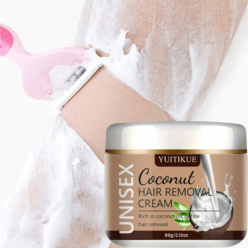 YUITIKUE Coconut Hair Removal Cream Unisex Painless Depilatory Cream 60g - 2