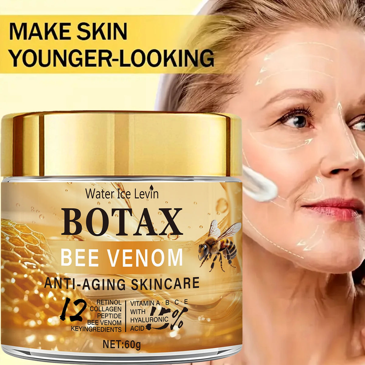 Bee Venom Retinol Cream Anti Aging Face Moisturizer Collagen Plumper