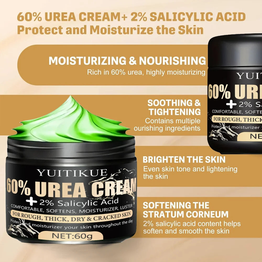 Urea Cream 60g Cracked Heel Repair Moisturizer for Dry Skin Hands Feet - 5