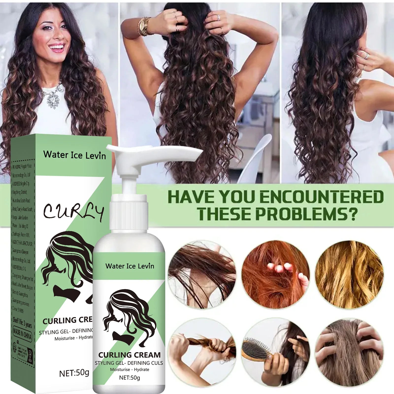 Curly Hair Elastin Moisturizing Styling Cream 50g
