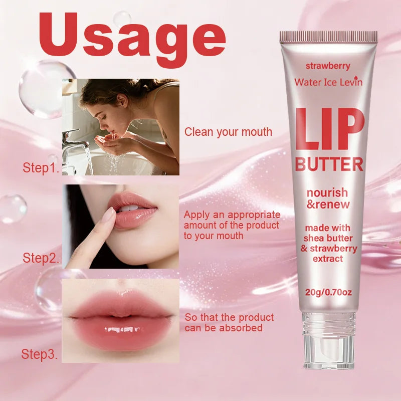 Strawberry Shea Butter Lip Balm Moisturizing and Renewing Lip Care 20g - 5