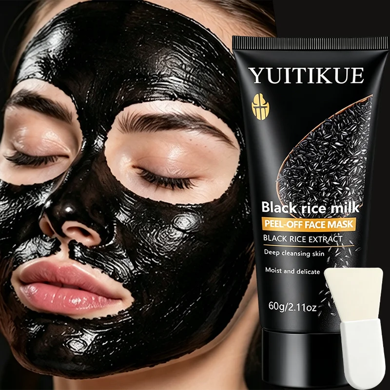 YUITIKUE Black Rice Milk Peel Off Face Mask Deep Cleansing Facial Mask - 3
