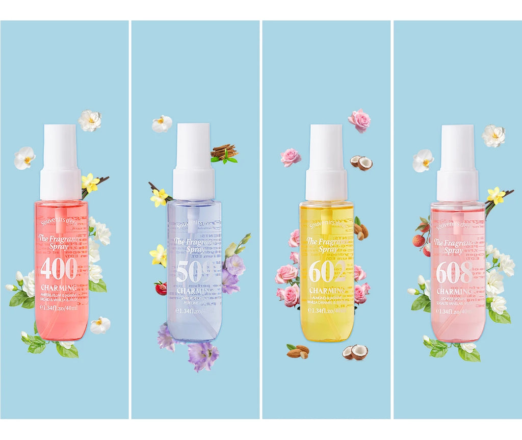 4 Piece Floral Fragrance Mist Set Long Lasting Scent Spray for Her