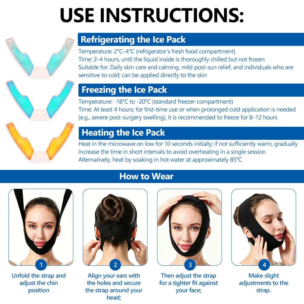 Hot and Cold Facial Compression Wrap for Chin and Jaw - 15